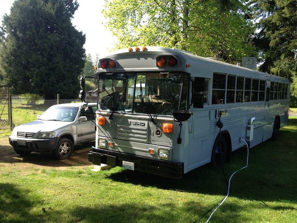 Big Bertha School Bus Gets Converted to a Cozy Tiny Home for a Family